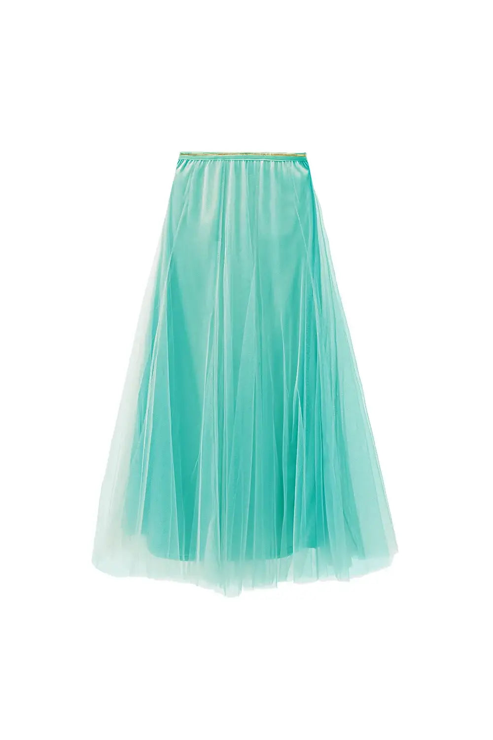 HIGH SOCIETY PRINTED TULLE SKIRT TURQUOISE