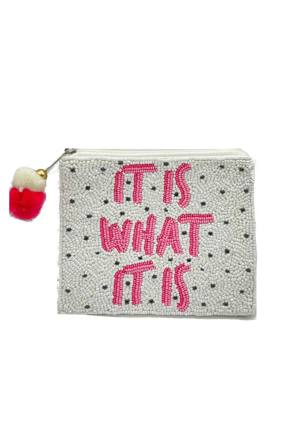 IT IS WHAT IT IS BEADED COIN PURSE