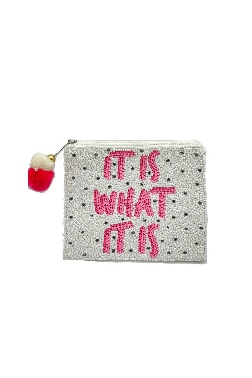 IT IS WHAT IT IS BEADED COIN PURSE