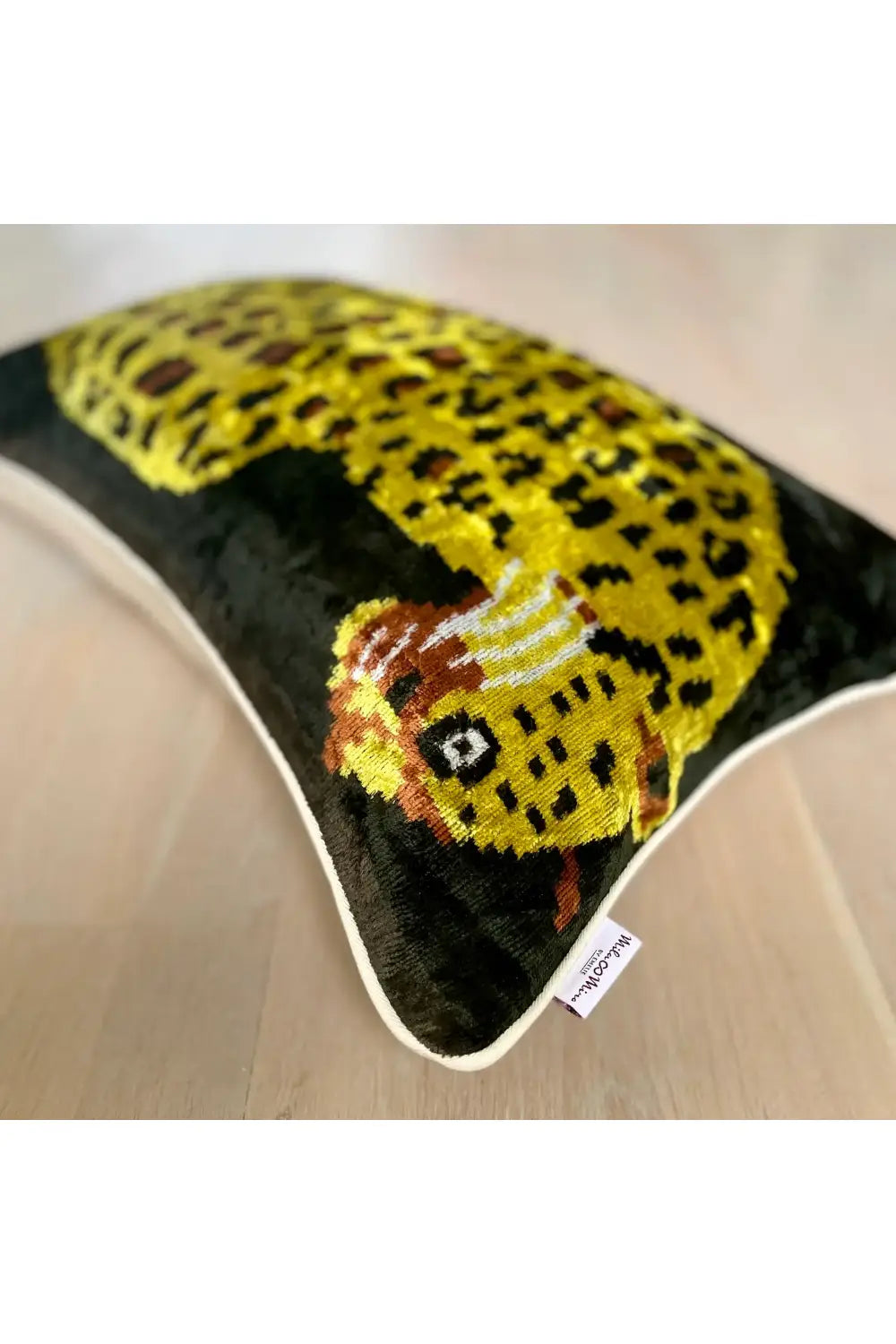 VELVET IKAT BLACK JAGUAR CUSHION