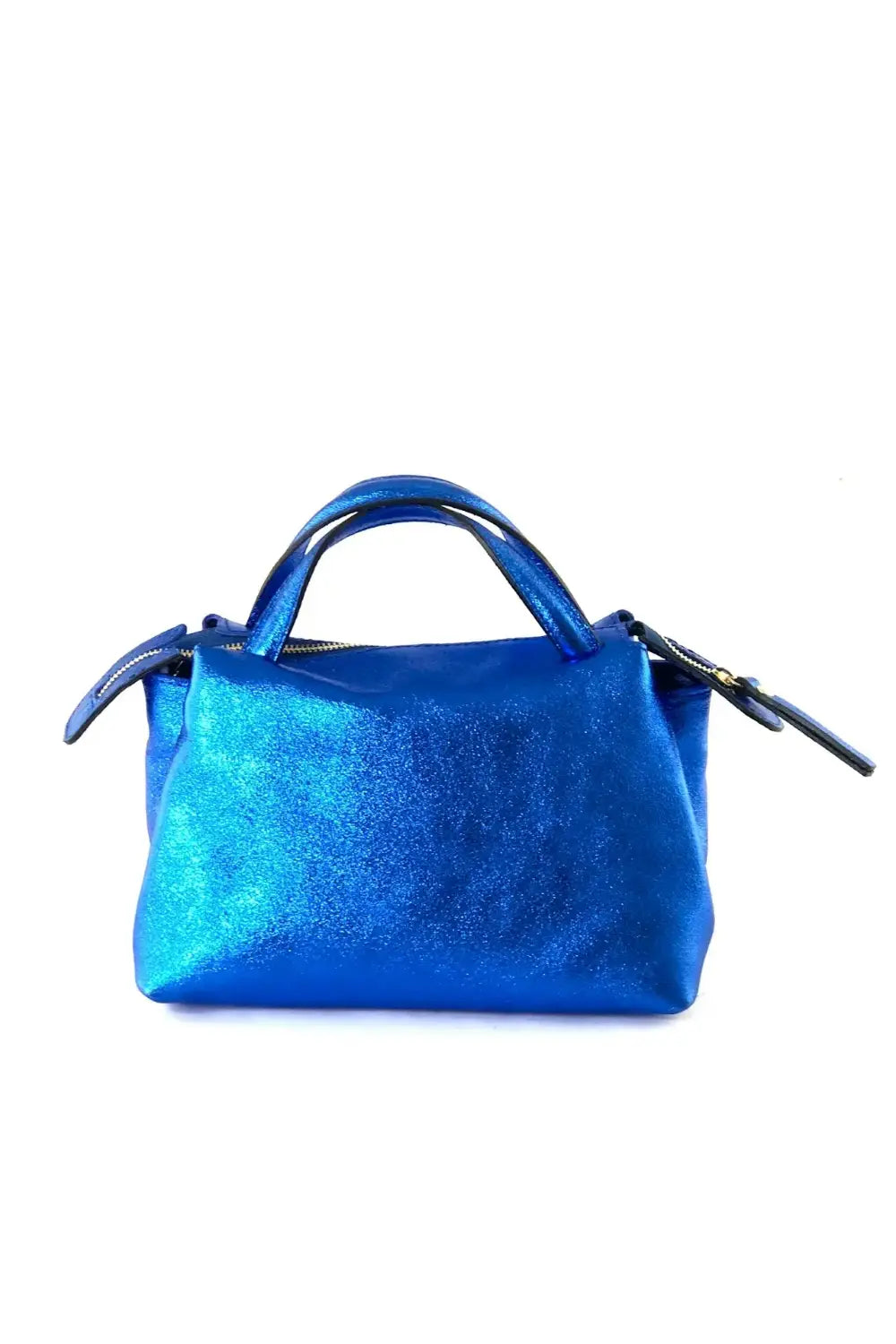 MINI JASMINE LAMINATE TOTE BLU ELETTRICO
