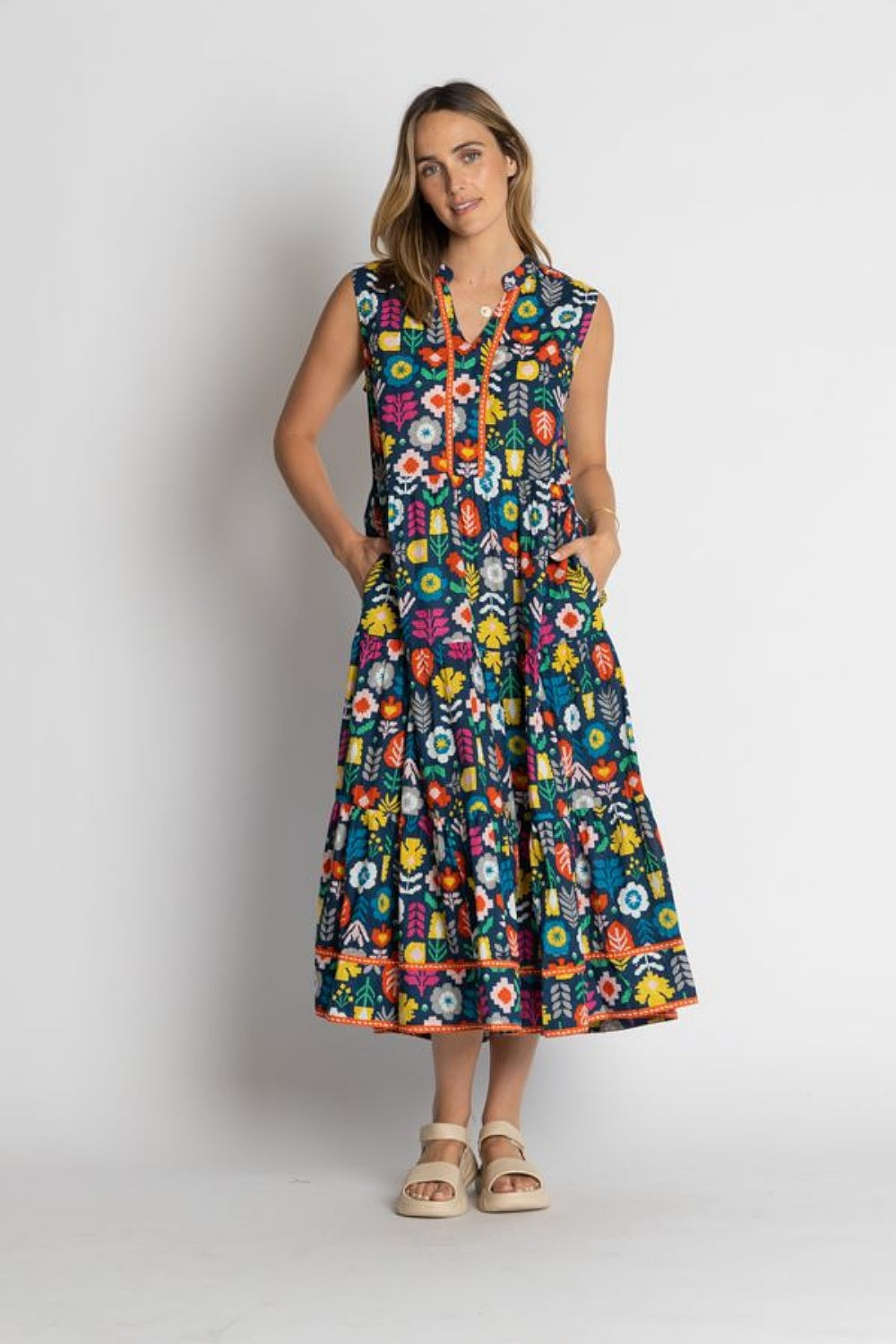 KALINA MIDI DRESS NAVY