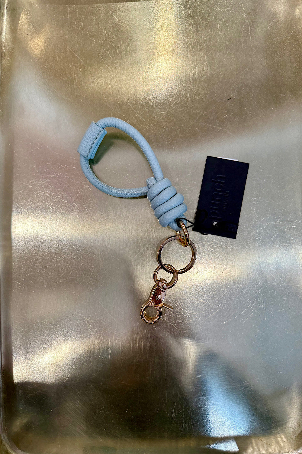 KNOT KEYRING PALE BLUE