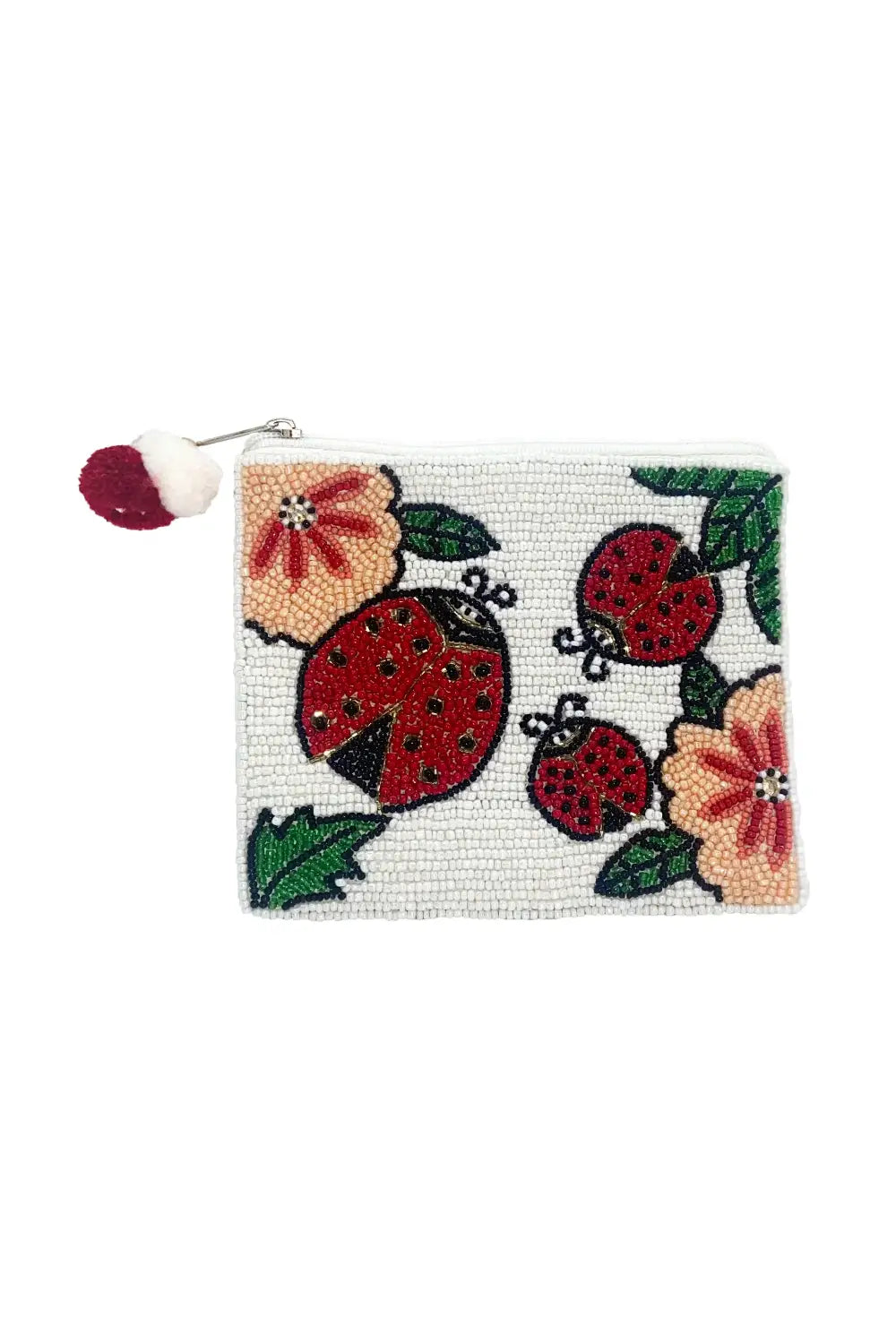 LADY BUG BEADED COIN PURSE