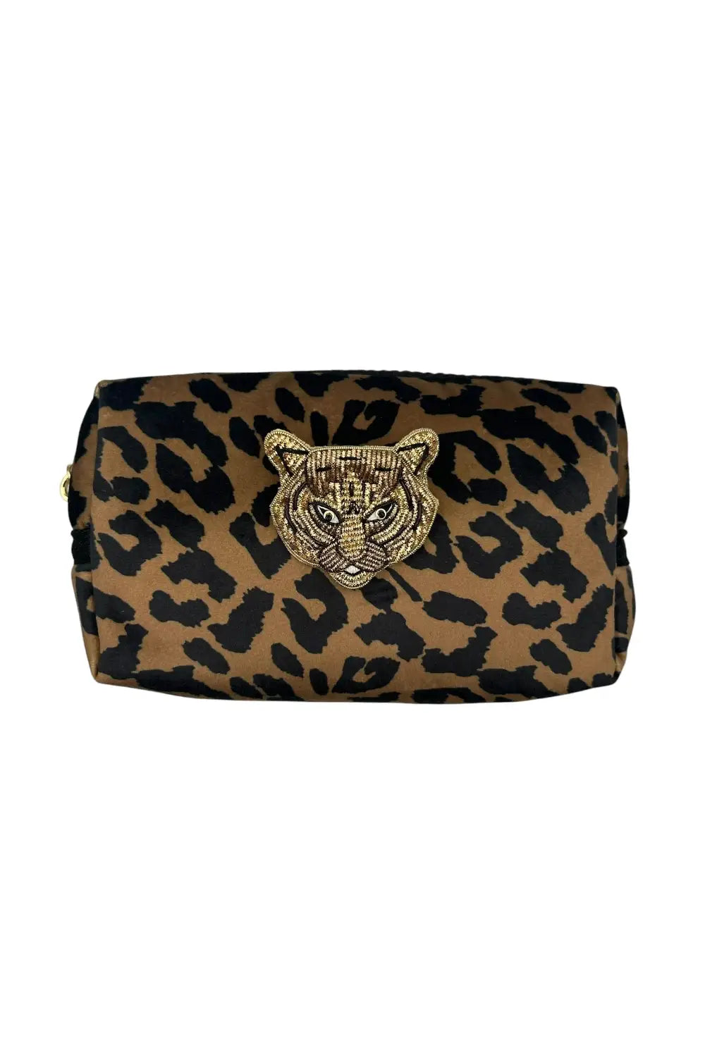 LEOPARD HEAD STRIPE MAKE UP BAG