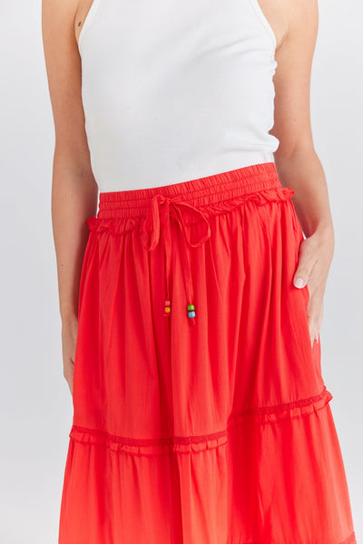 LOLA MAXI SKIRT SCARLET