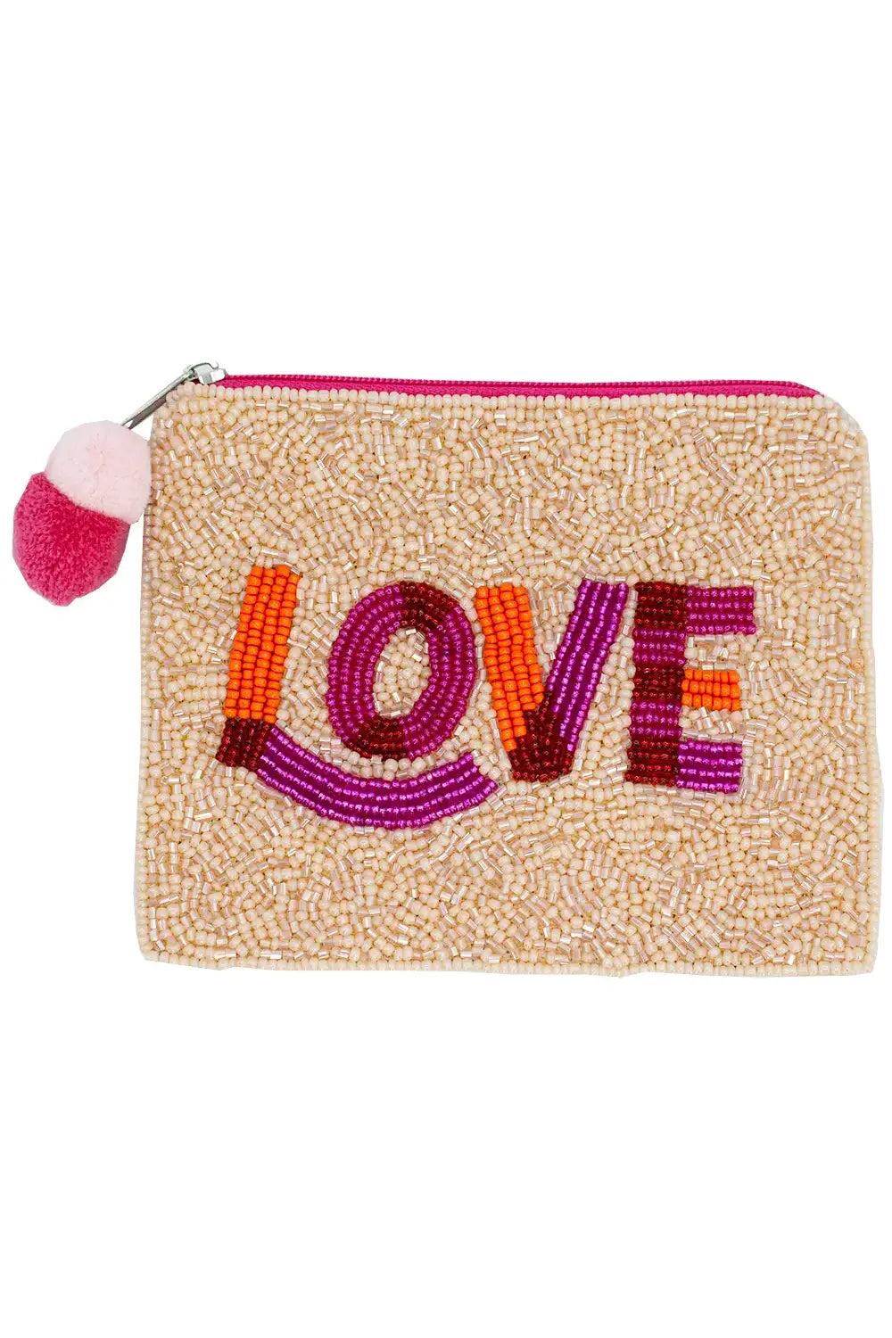 LOVE BEADED COIN PURSE