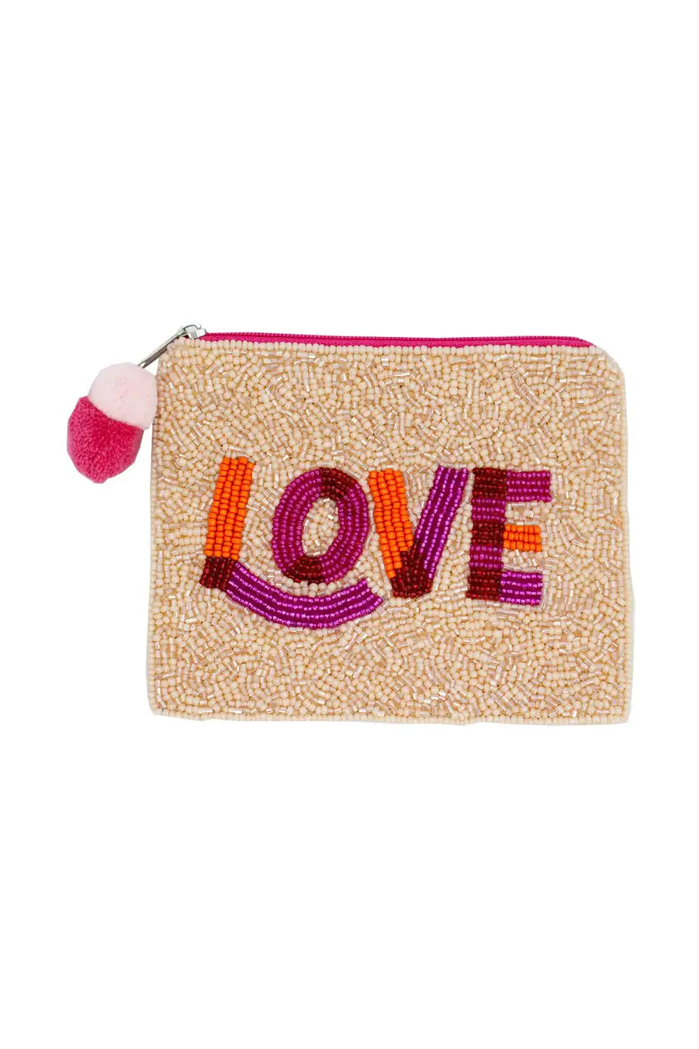 LOVE BEADED COIN PURSE