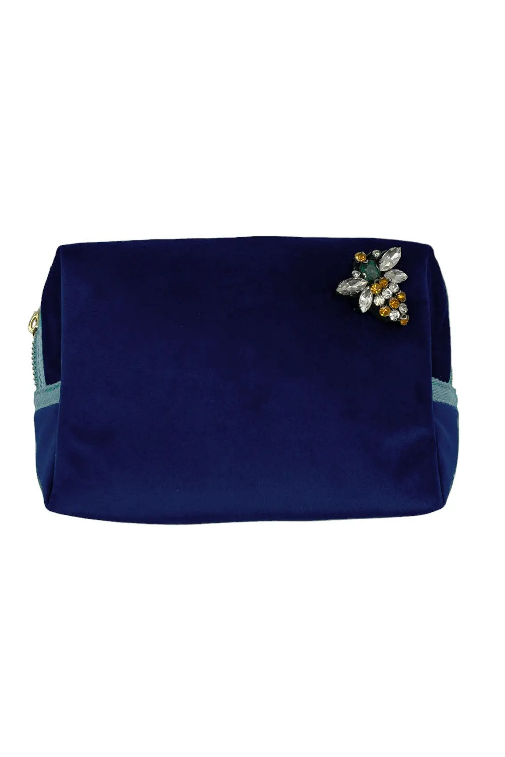 RECYCLED VELVET MAKEUP BAG NAVY