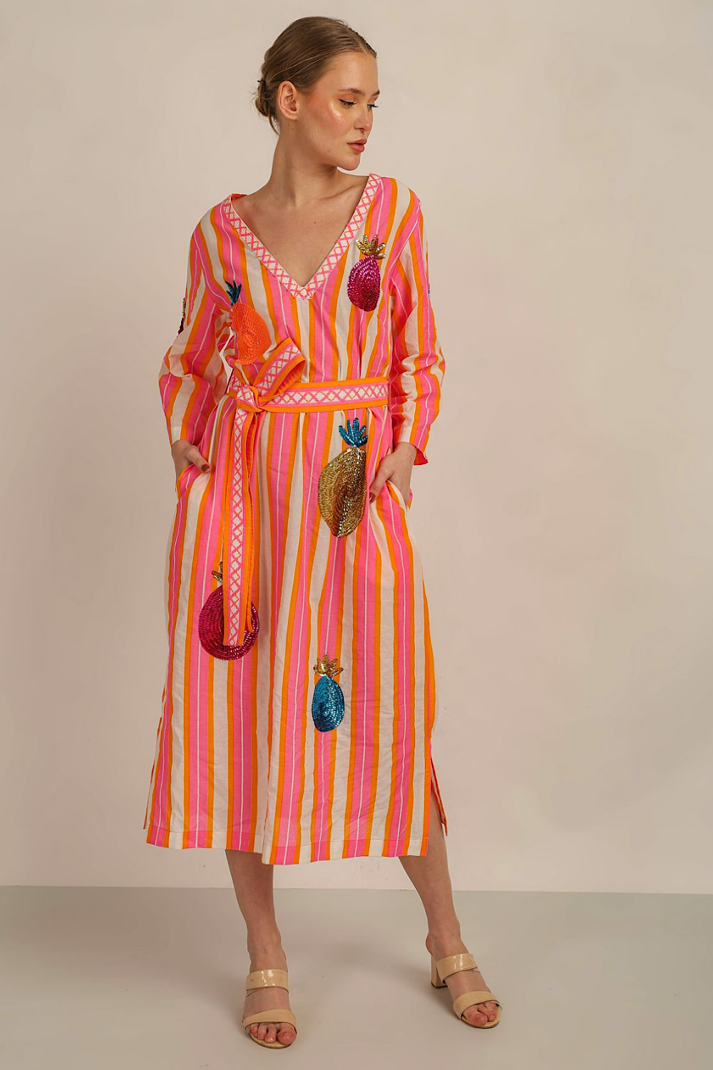 MALTA STRIPES MIDI DRESS