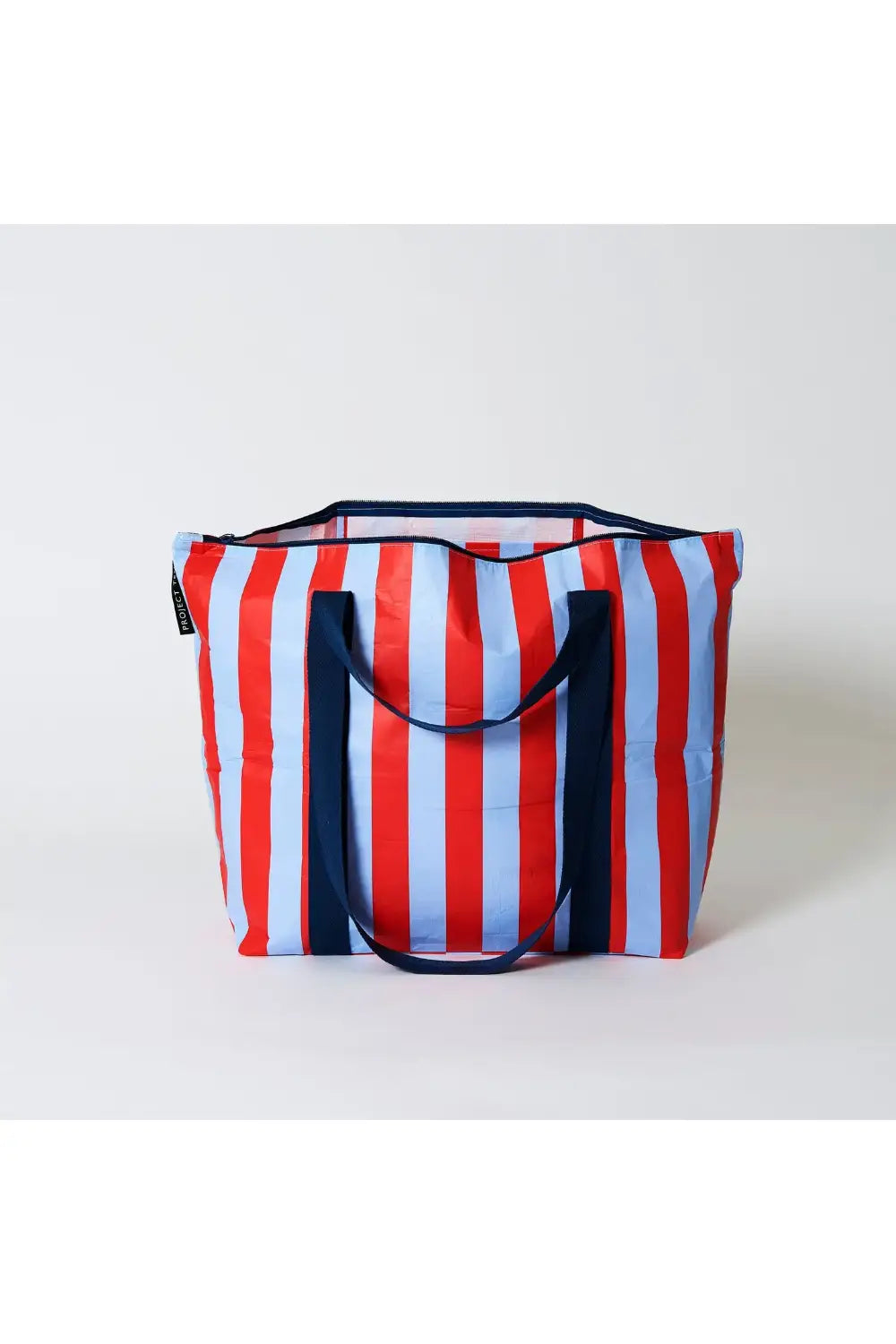 MEDIUM ZIP TOTE RED STRIPE