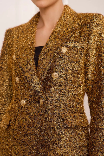 METALLIC BLAZER GOLD