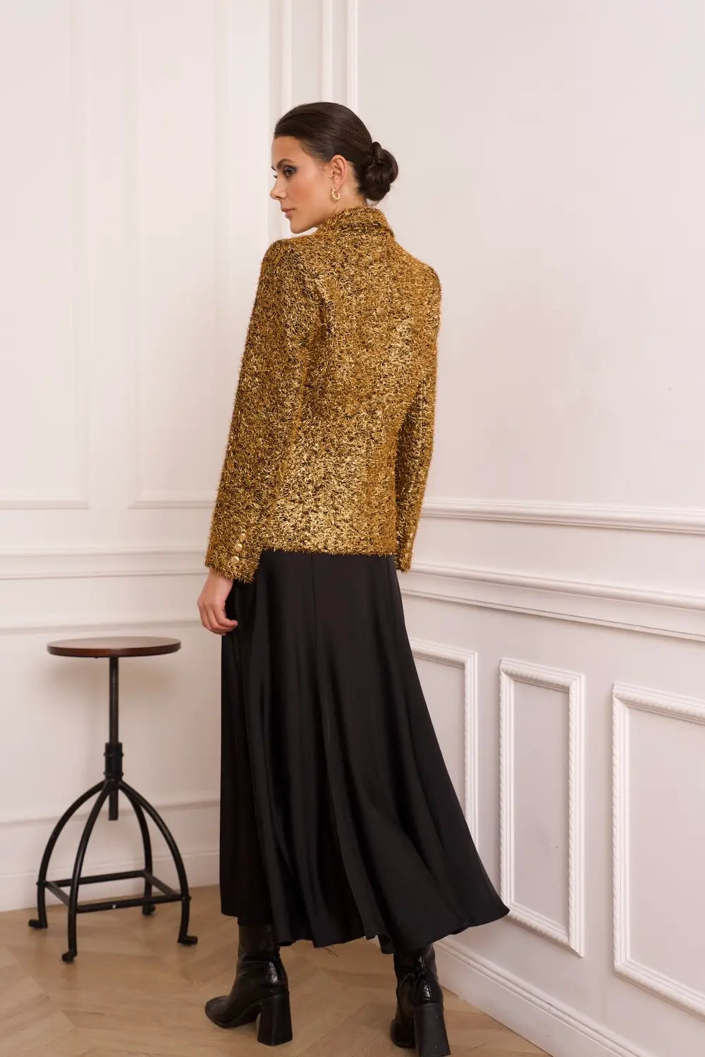 METALLIC BLAZER GOLD