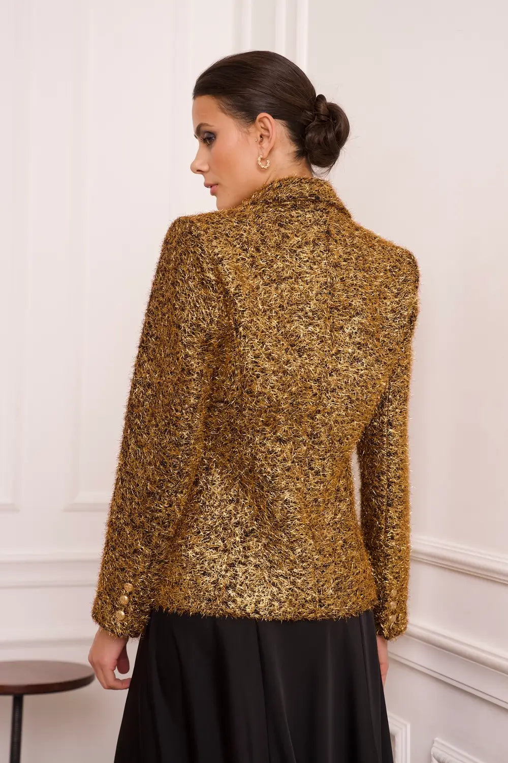 METALLIC BLAZER GOLD