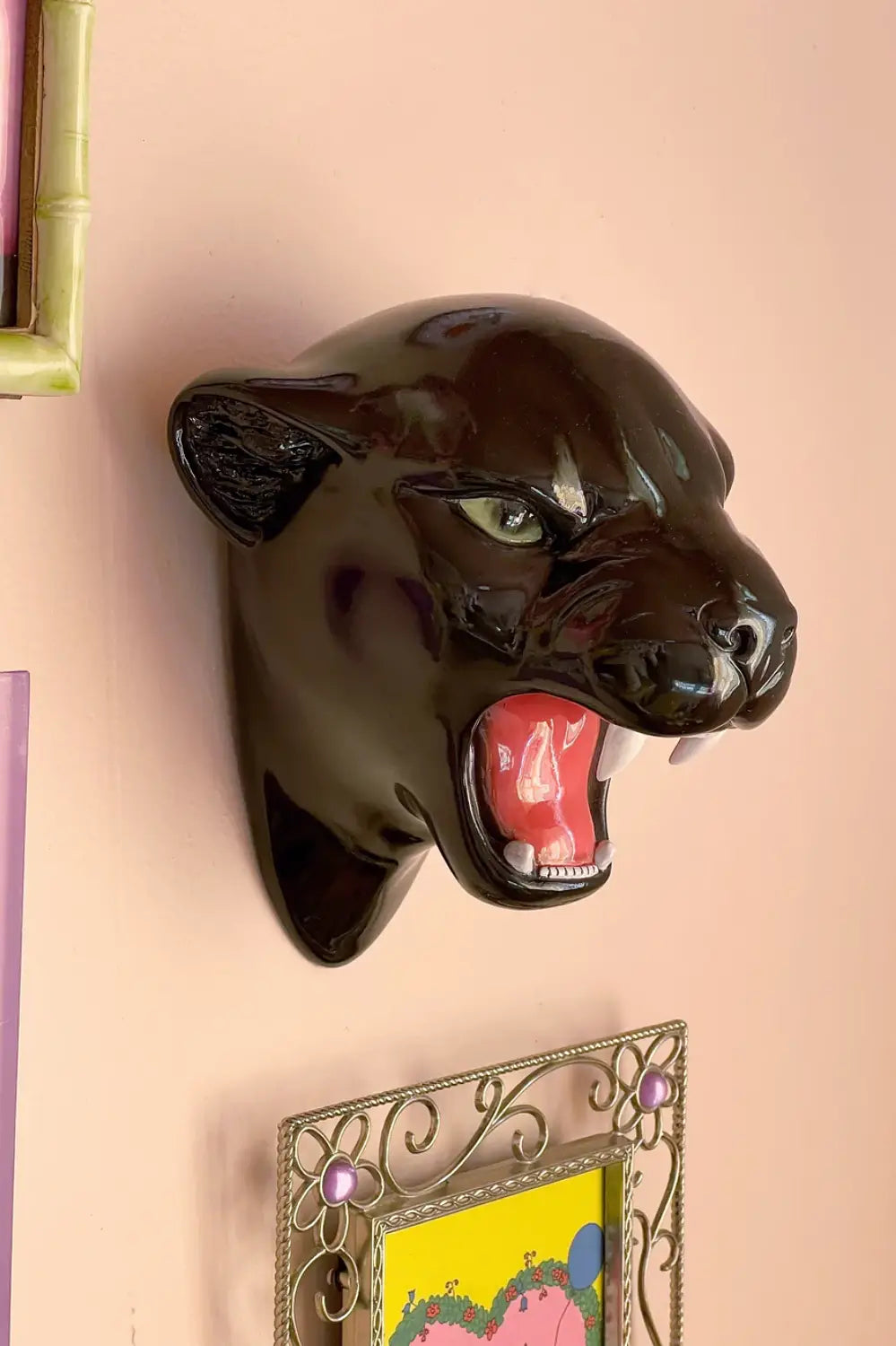 FRED THE CLASSIC BLACK PANTHER WALL MOUNTED HEAD