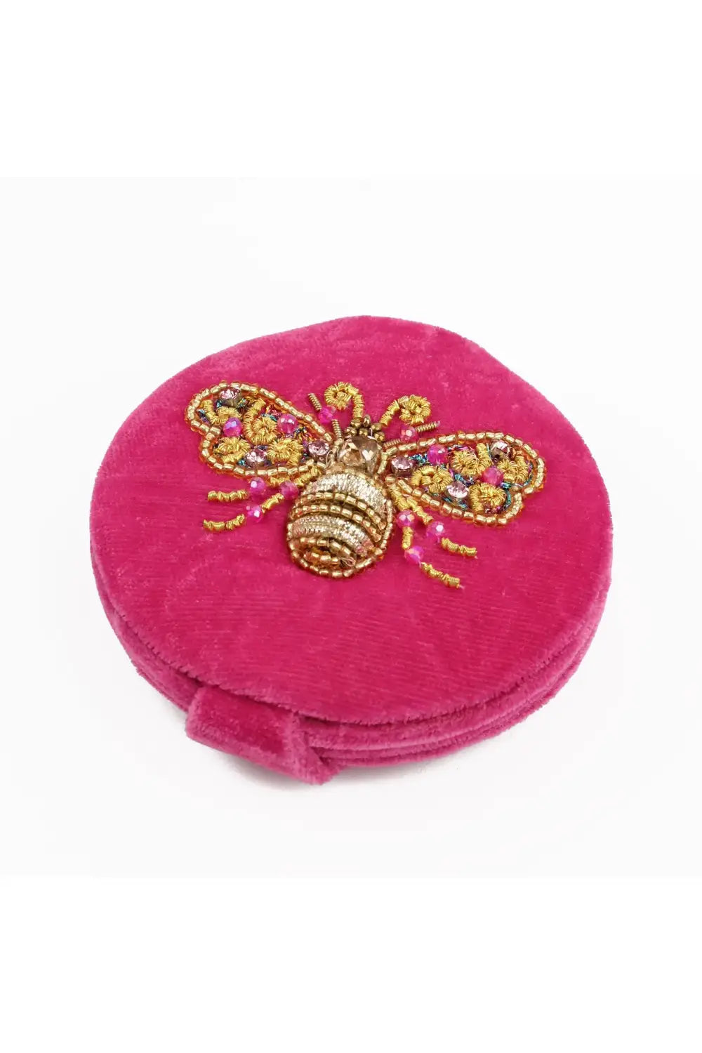 COMPACT MIRROR GOLD & PINK BEE