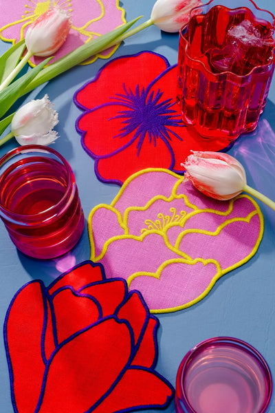 COCKTAIL NAPKINS FLOWERS