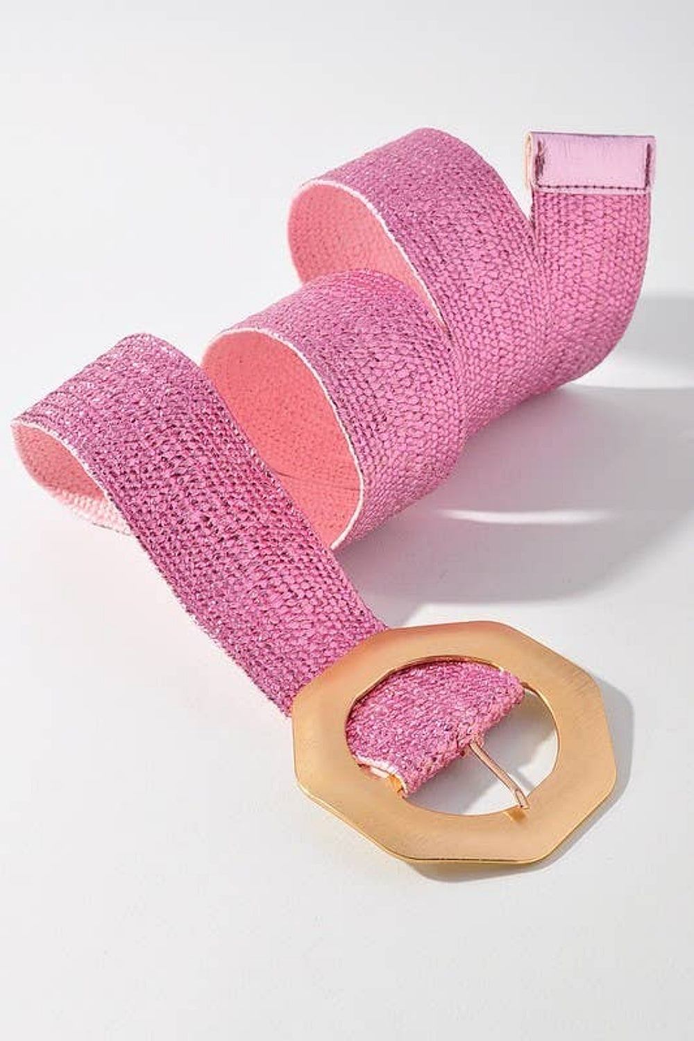 OCTAGON STRETCH BELT PINK