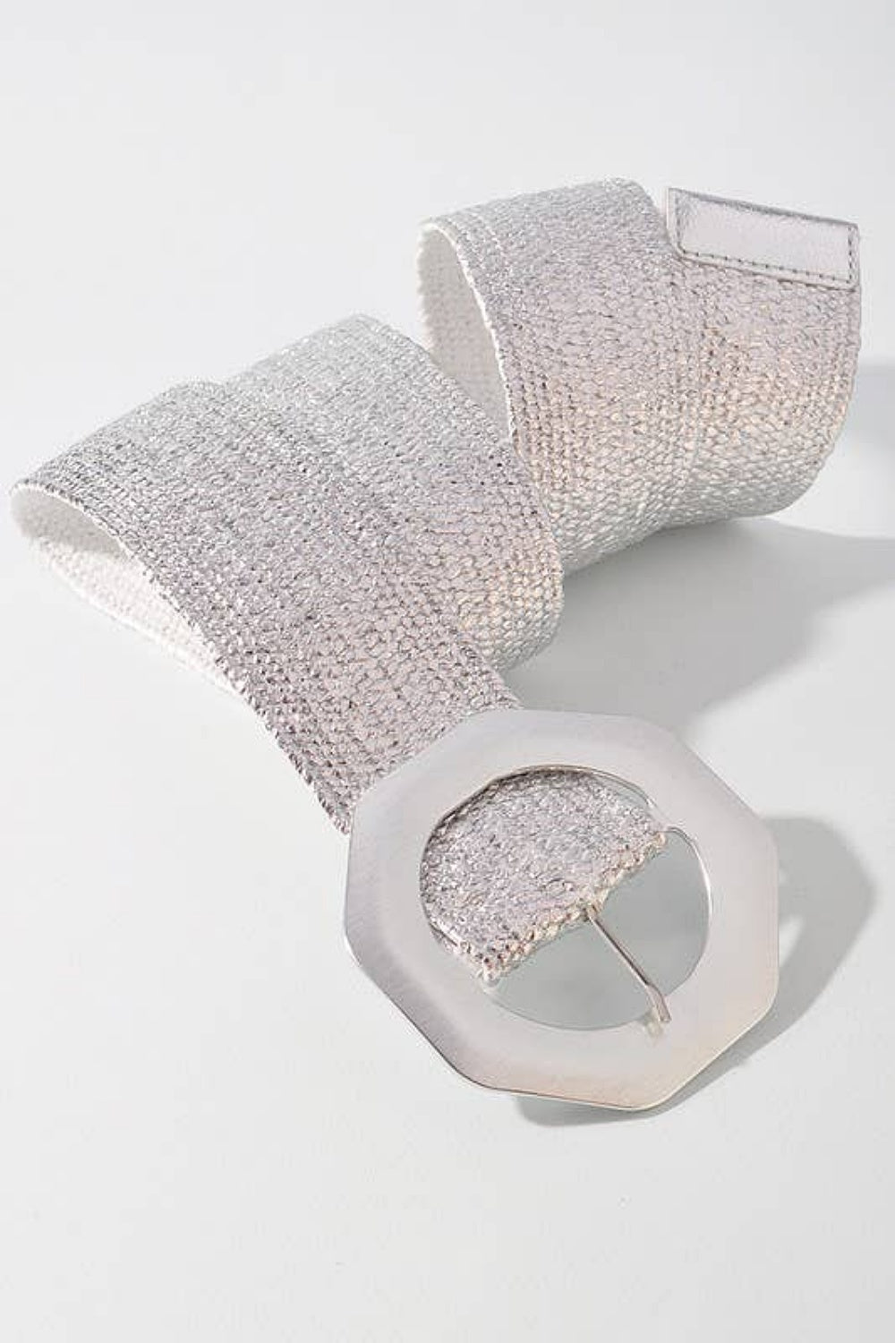 OCTAGON STRETCH BELT SILVER