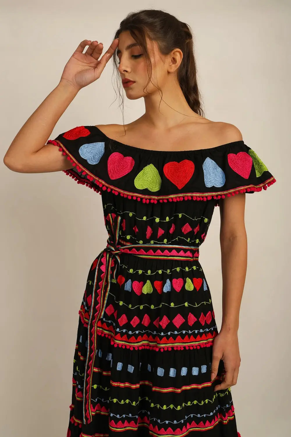 HAITI OFF THE SHOULDER DRESS