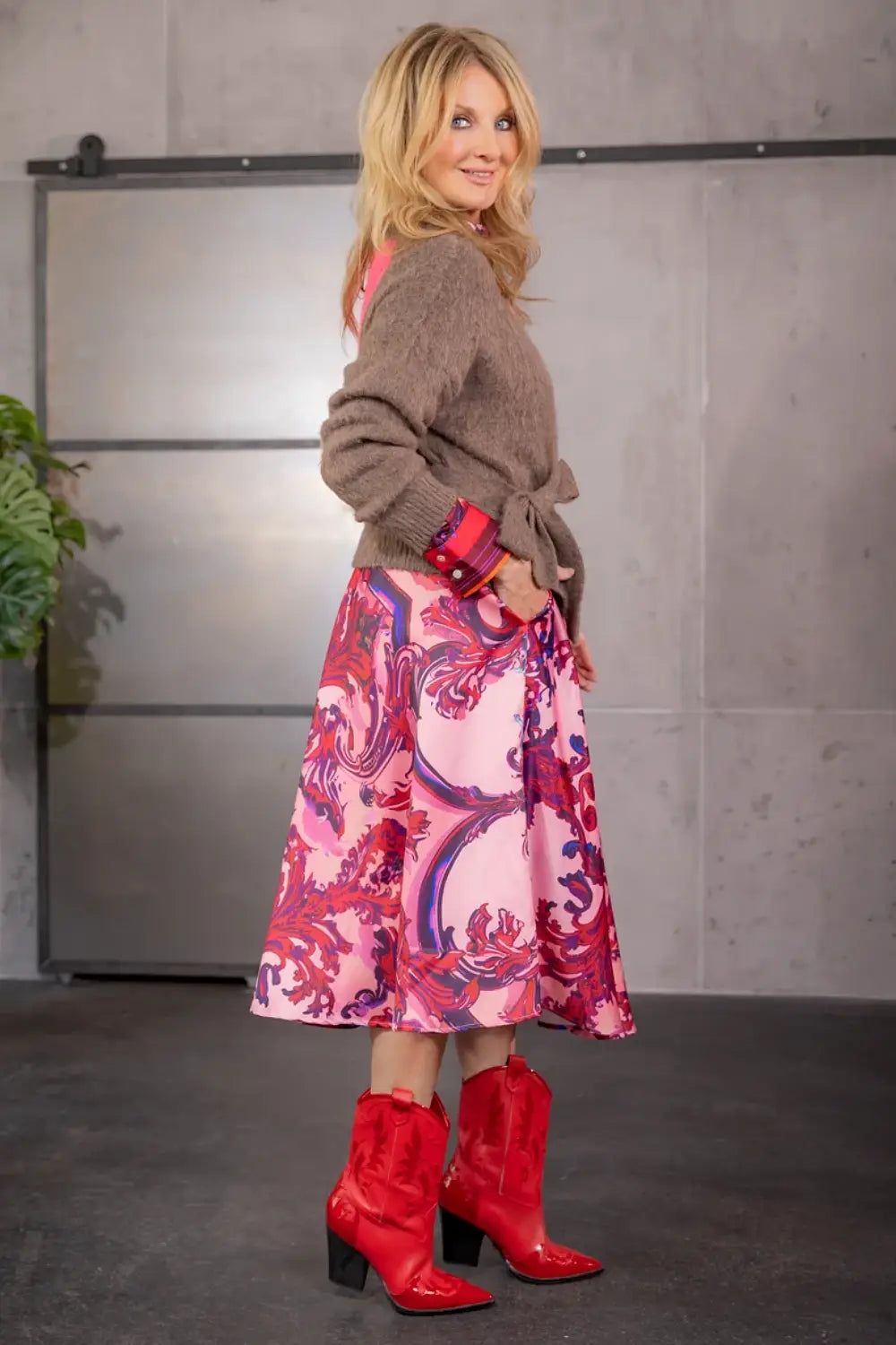 COLOURFUL ORNAMENTS MIDI SKIRT