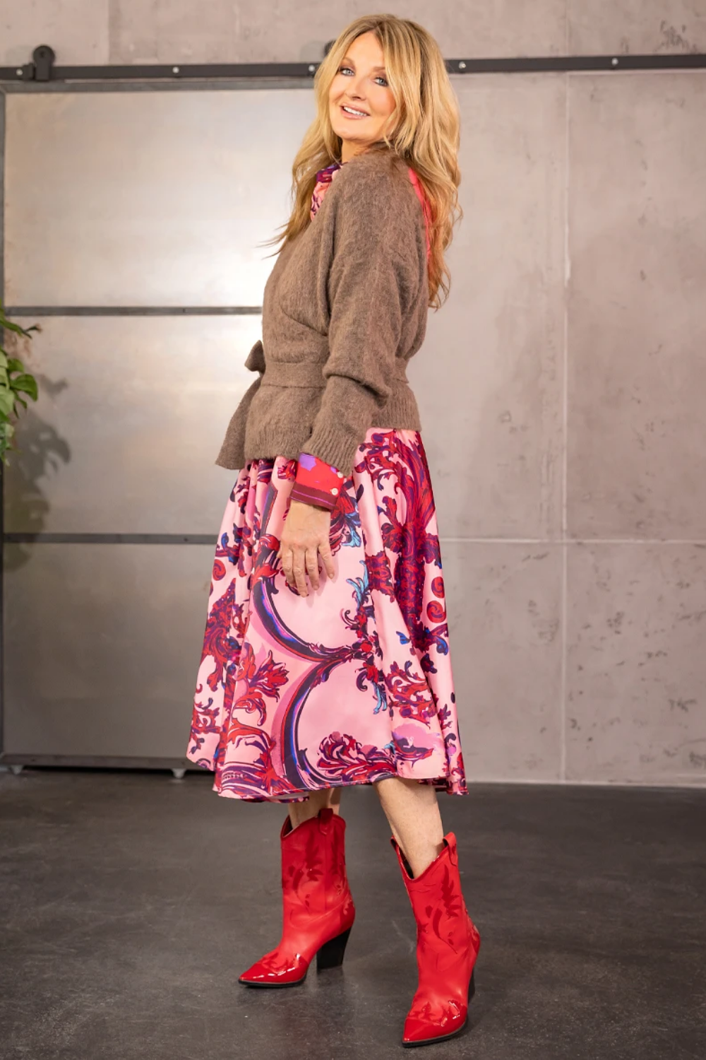 COLOURFUL ORNAMENTS MIDI SKIRT