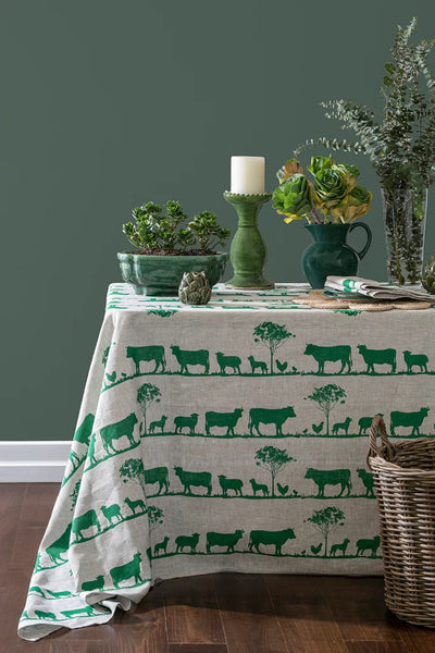 AQUA DOOR DESIGNS PADDOCK TABLECLOTH GREEN