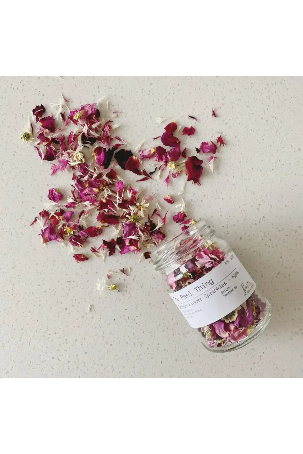 THE PEEL THING EDIBLE FLOWER SPRINKLES ROSE PETAL MIX