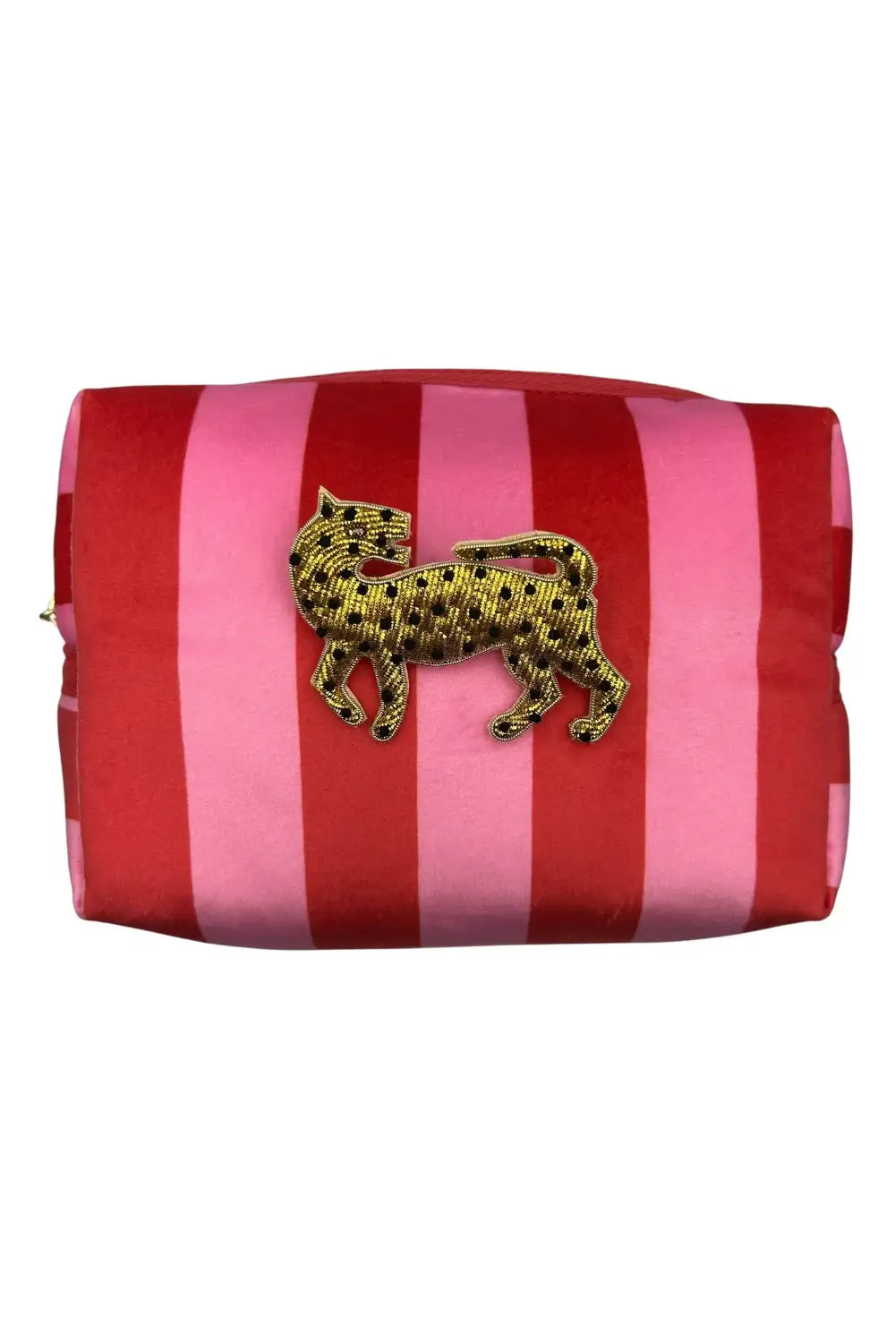 LEOPARD STRIPE MAKE UP BAG