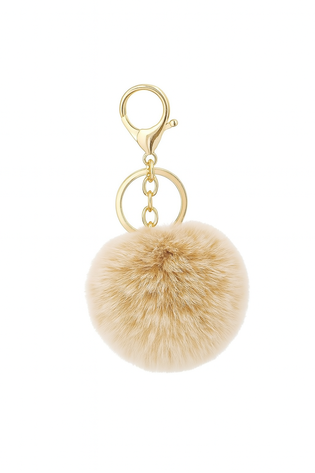 POM POM KEYRING CARAMEL MARLE