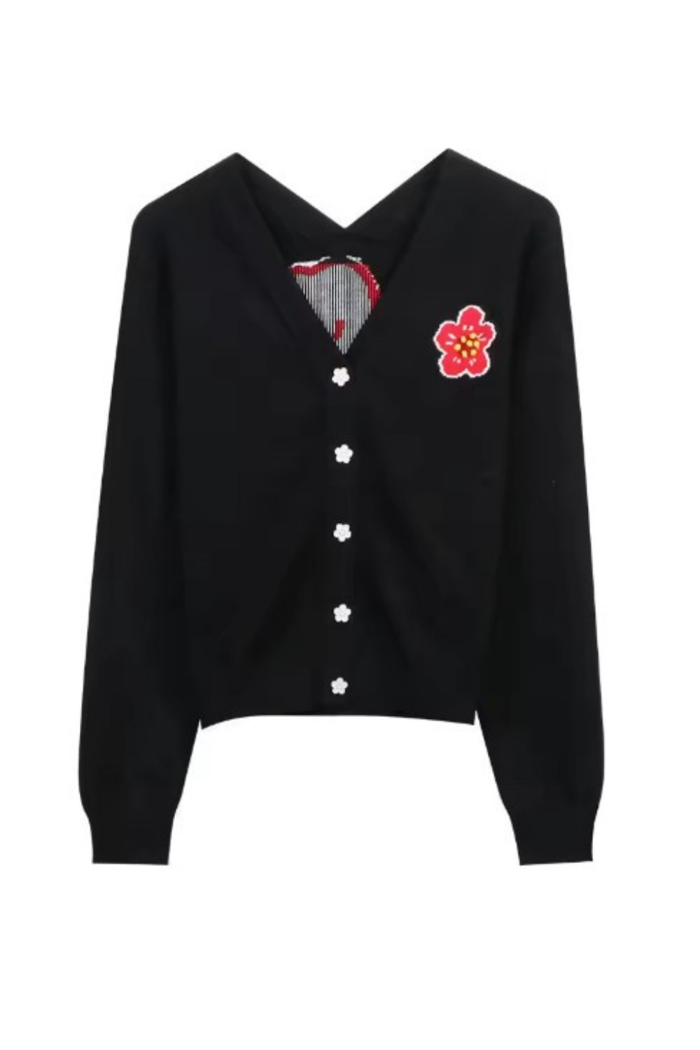 FLOWER POWER CARDIGAN BLACK