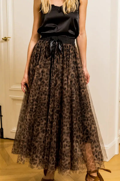 QUEEN OF THE JUNGLE TULLE SKIRT CHOCOLATE