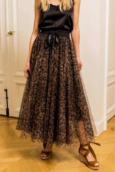 QUEEN OF THE JUNGLE TULLE SKIRT CHOCOLATE