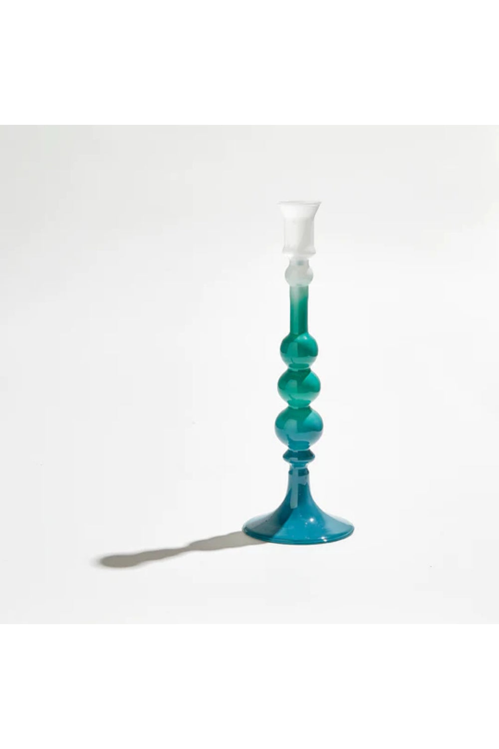 QUINCY TALL CANDLE HOLDER TEAL
