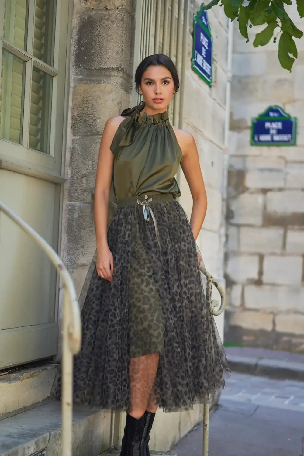 QUEEN OF THE JUNGLE TULLE SKIRT KHAKI
