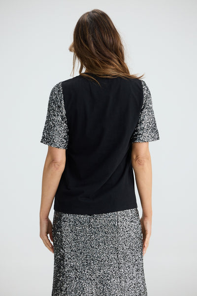 RITZ SEQUIN TEE SILVER