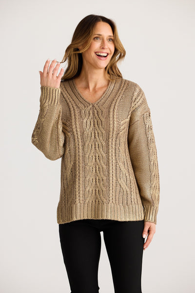 SATELLITE KNIT BRONZE METALLIC