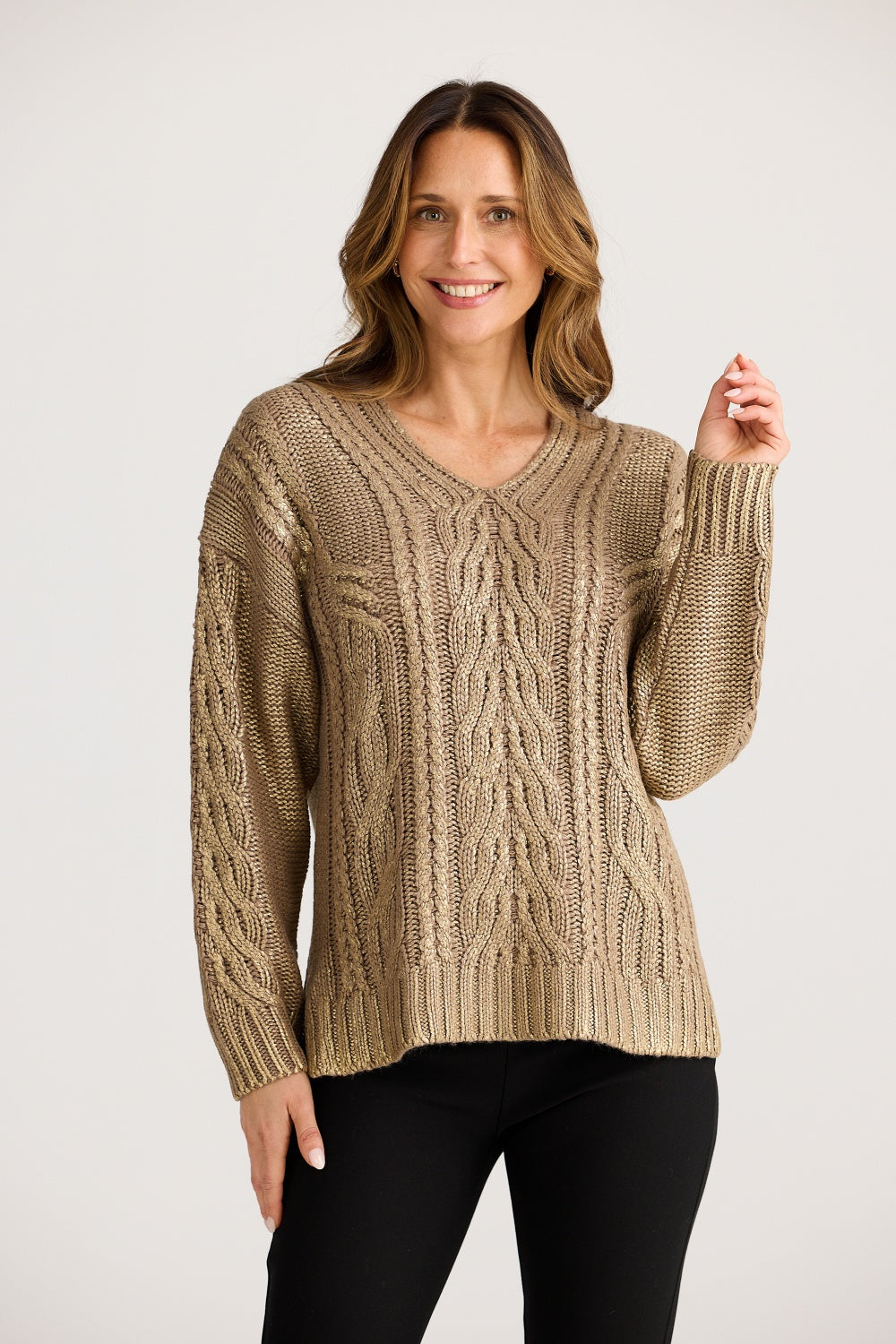 SATELLITE KNIT BRONZE METALLIC