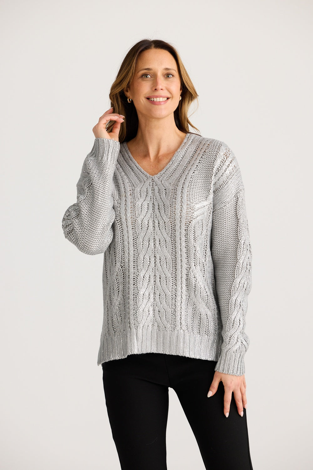 SATELLITE KNIT SILVER METALLIC