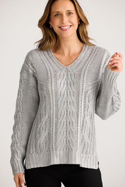 SATELLITE KNIT SILVER METALLIC