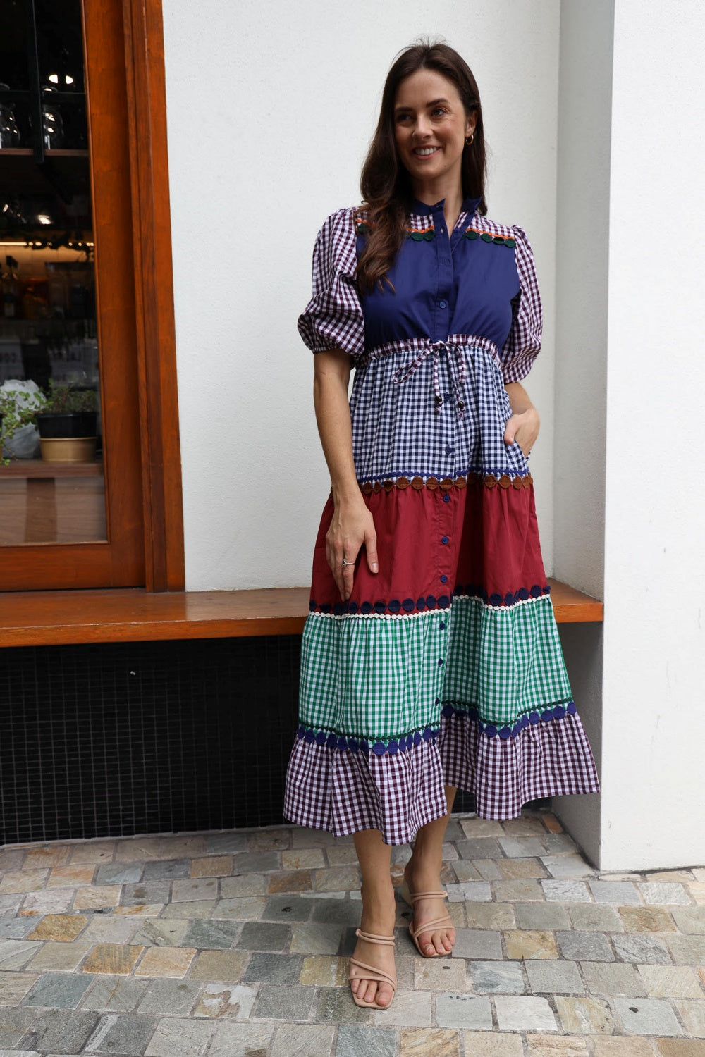 SATURDAY BRUNCH MIDI DRESS GINGHAM