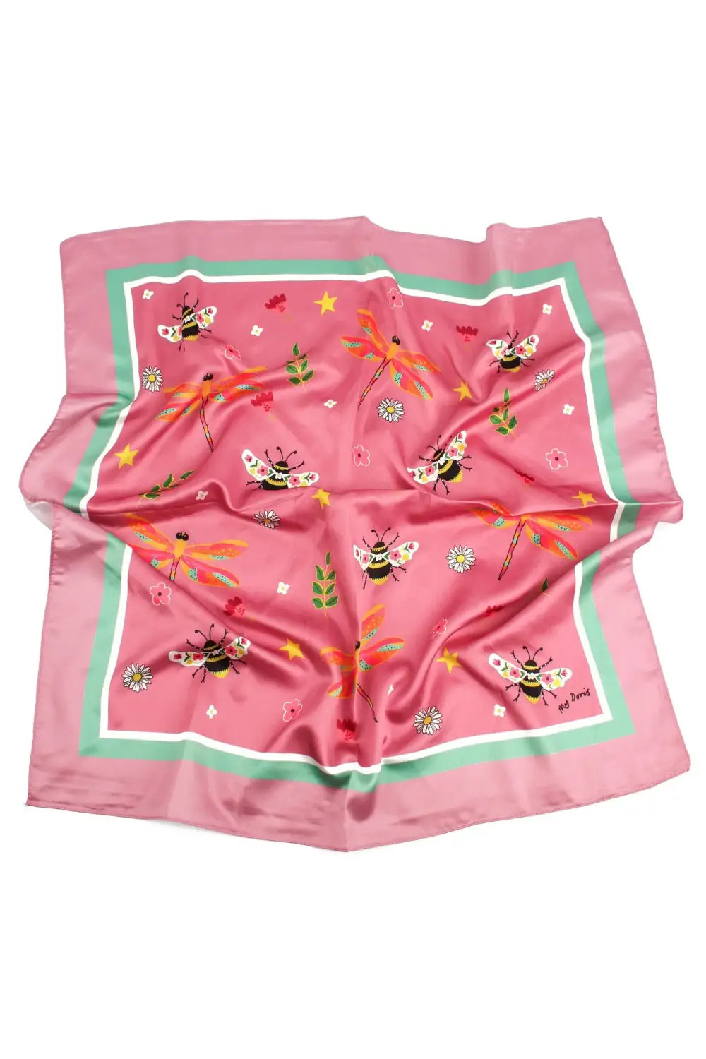 SATIN SCARF BEE & DARGONFLY