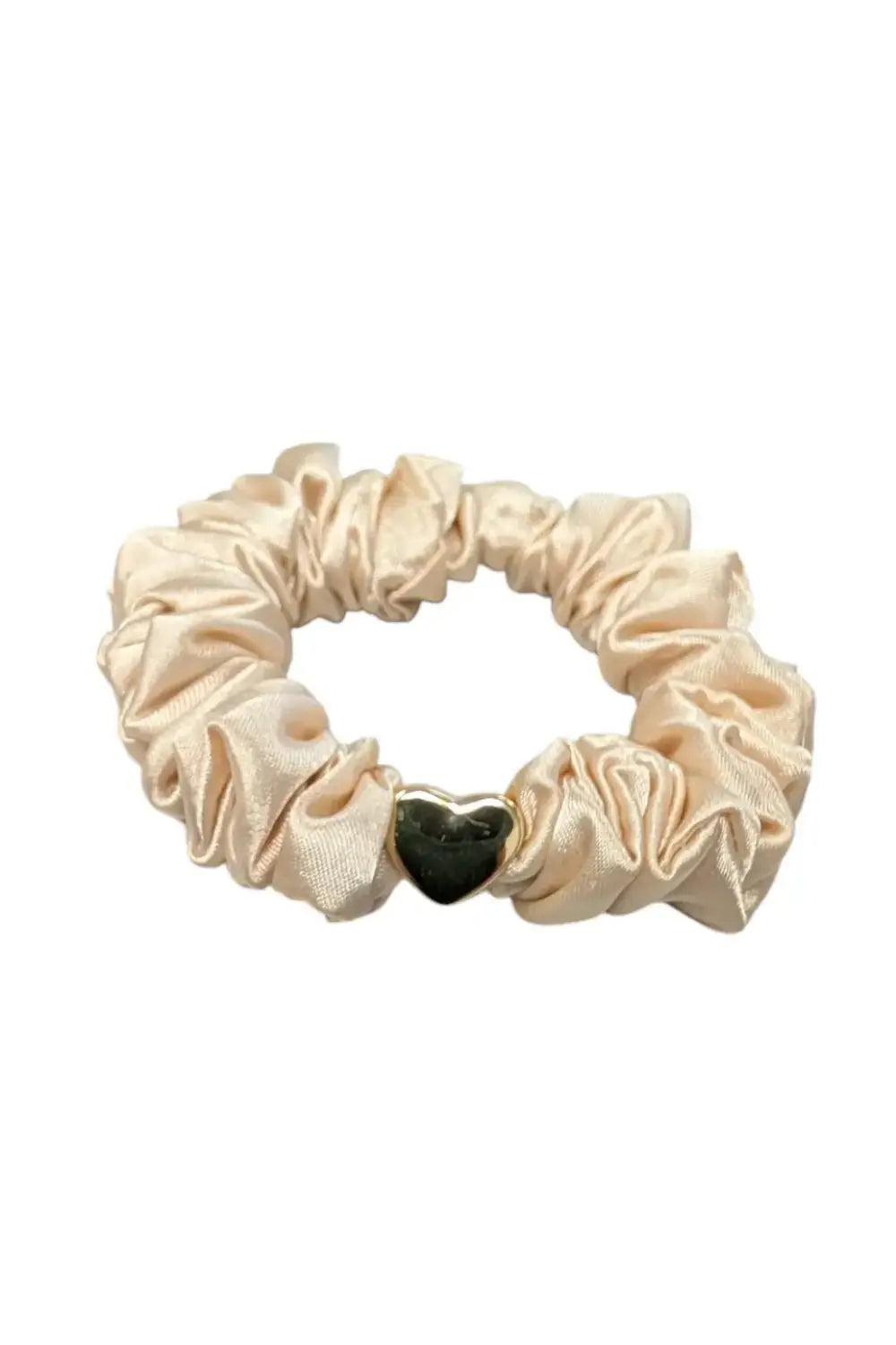 SATIN HEART SCRUNCHIE CREAM
