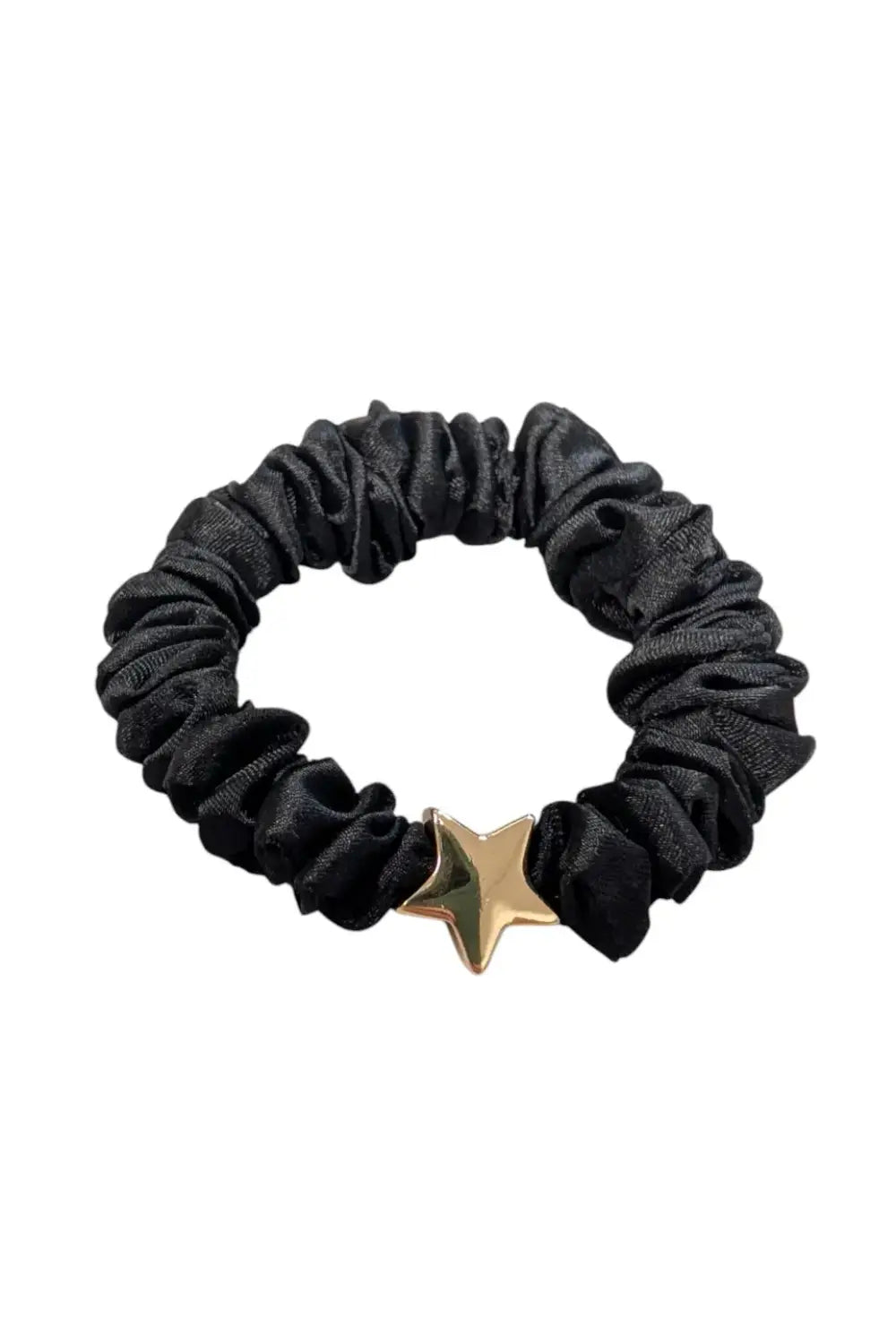 SATIN STAR SCRUNCHIE BLACK