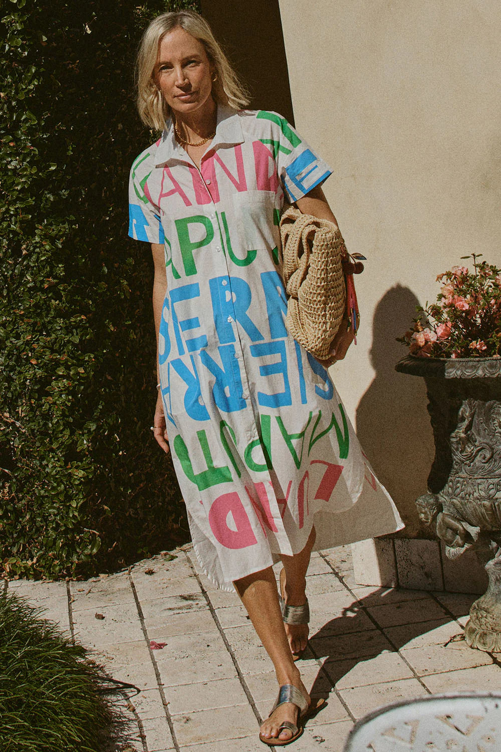 SIERRA BUTTON DRESS WHITE