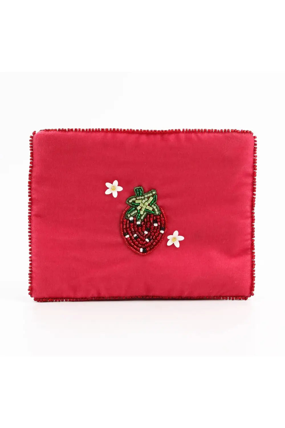 VELVET COIN PURSE PINK STRAWBERRY