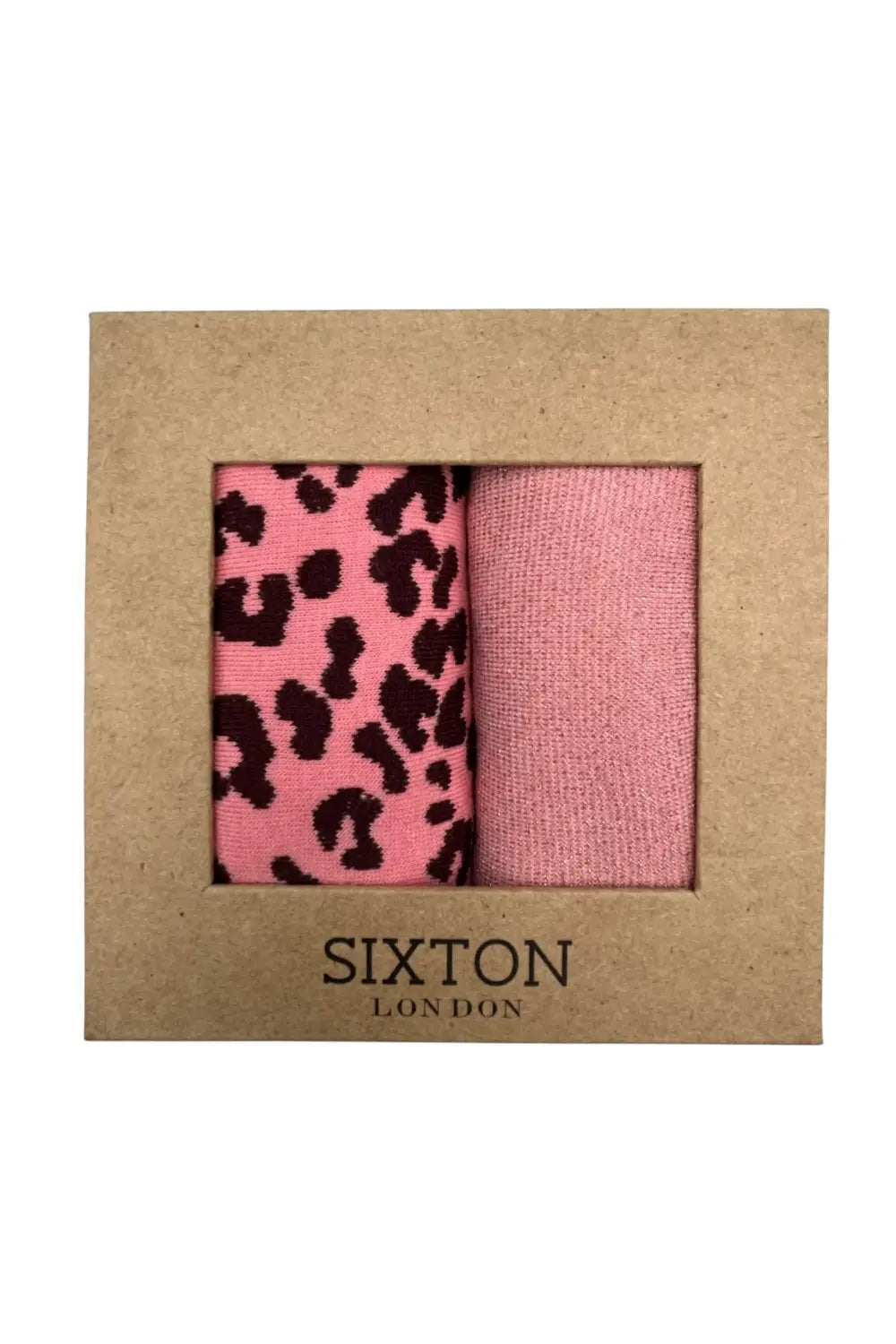 SOCK DUO PALE PINK TOKYO & LEOPARD
