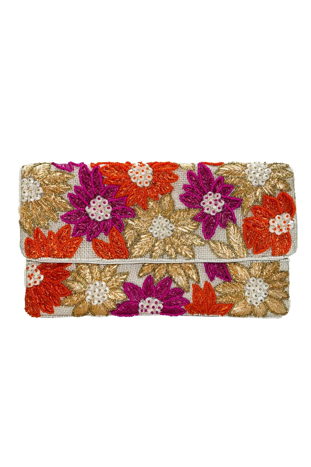 FLORAL BRIGADE BEADED CLUTCH