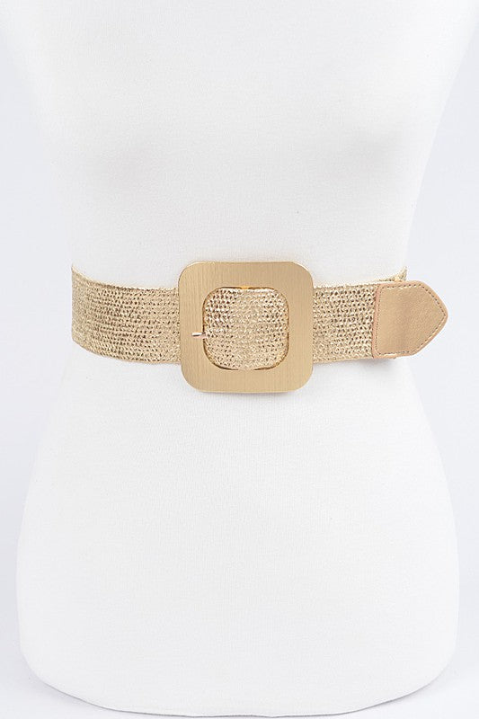 SQUARED STRETCH BELT GOLD