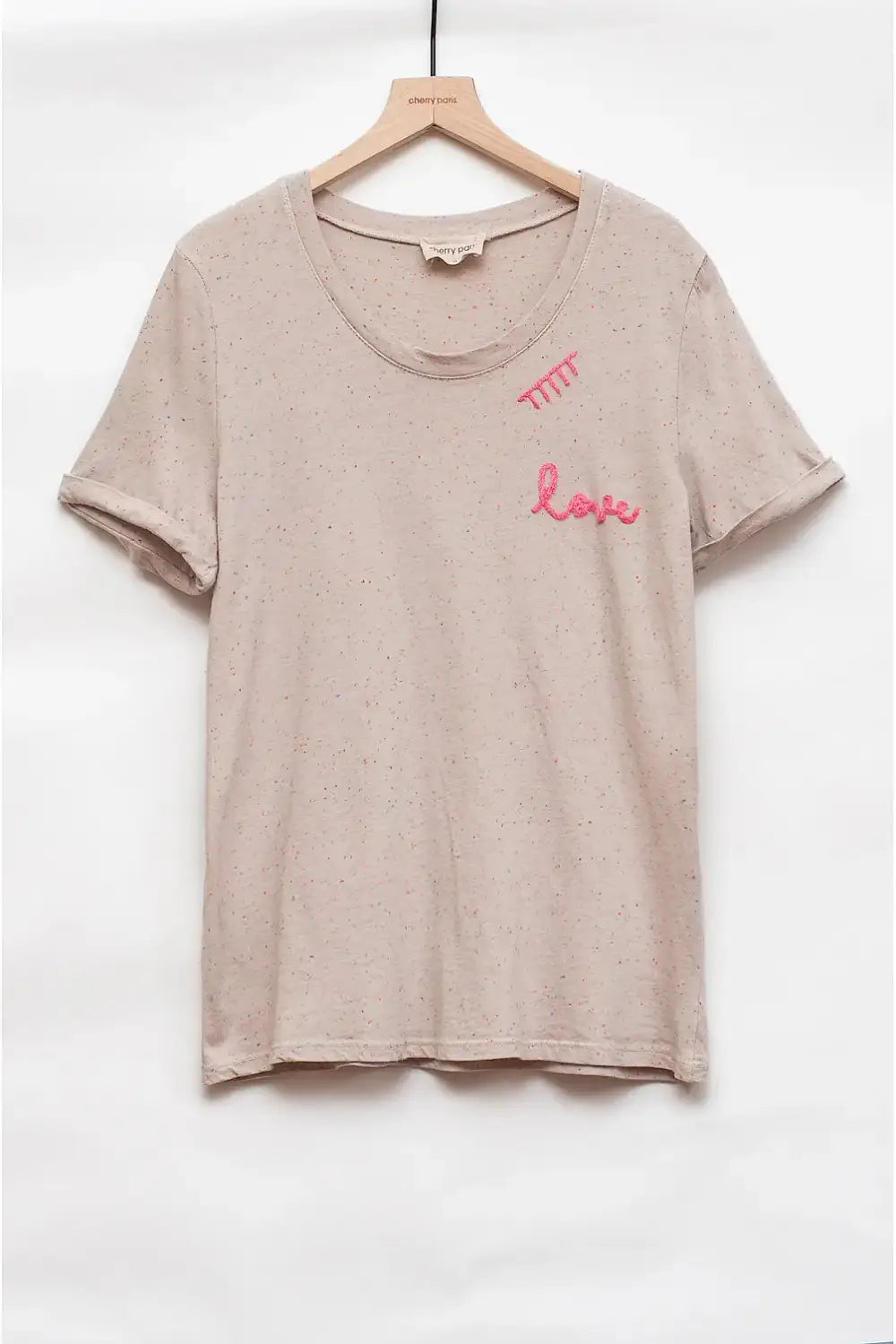 LOVE STITCHES TEE ECRU